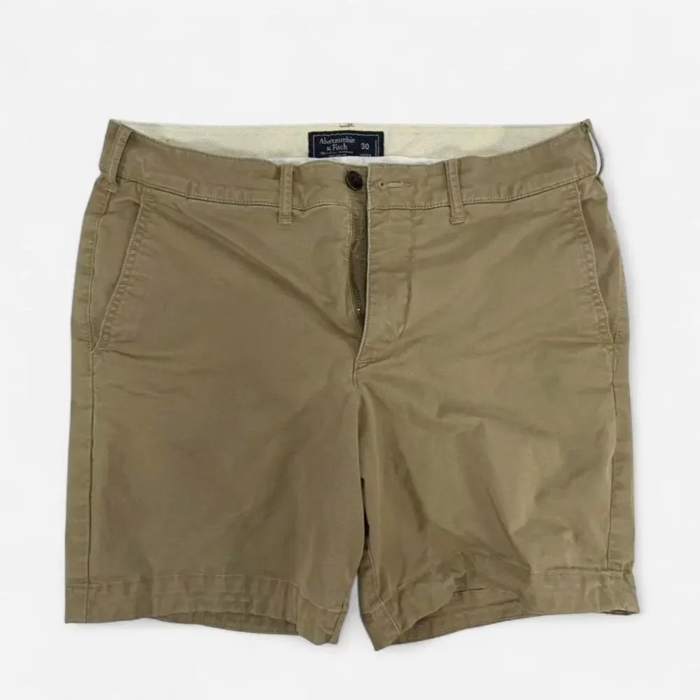 Abercrombie & Fitch Khaki Chino Shorts Men’s 30 Stretch Casual Preppy